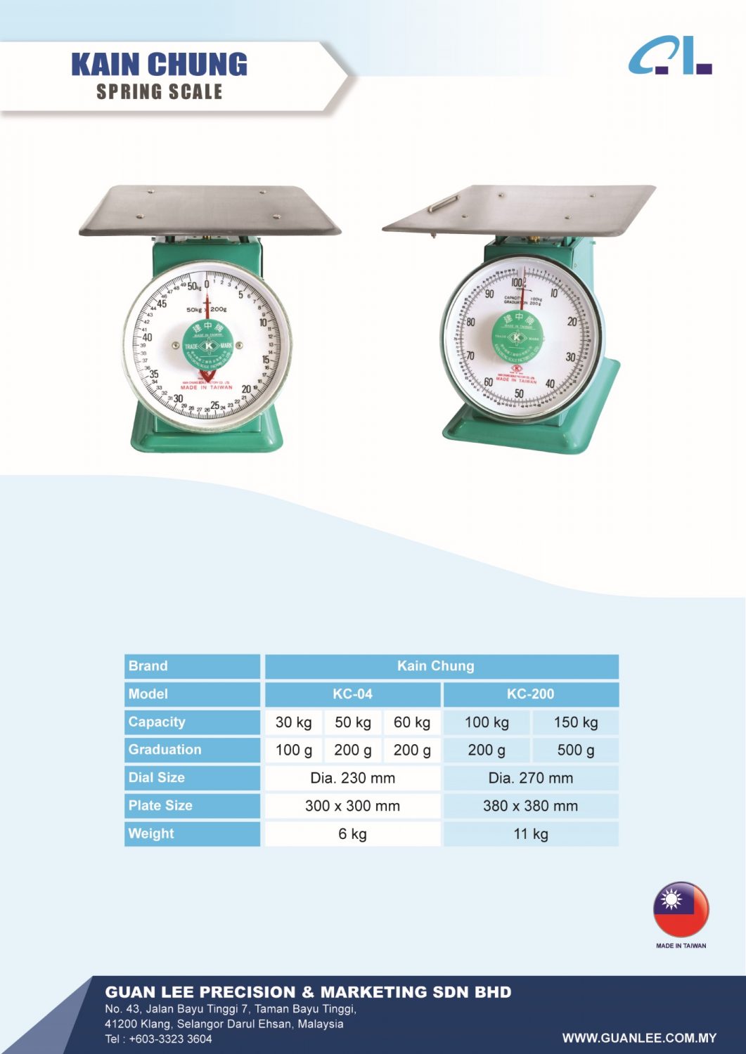 KAIN CHUNG Spring Scale – GUAN LEE PRECISION & MARKETING SDN BHD